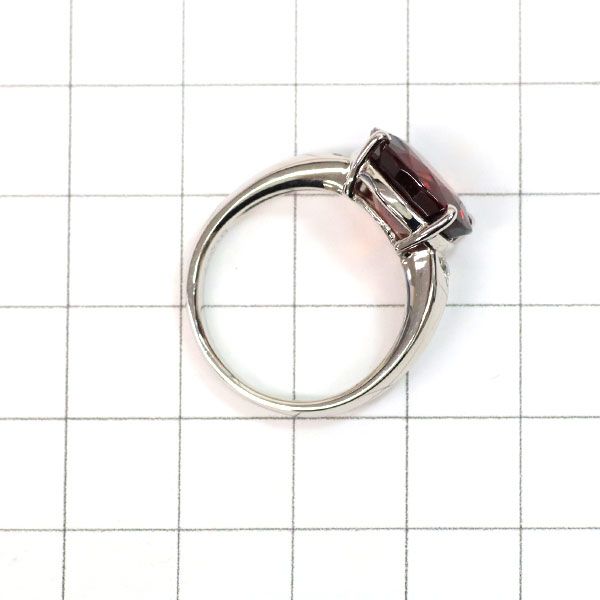 Pt900 オーバル ガーネット ダイヤモンド リング 7.59ct D0.07ct