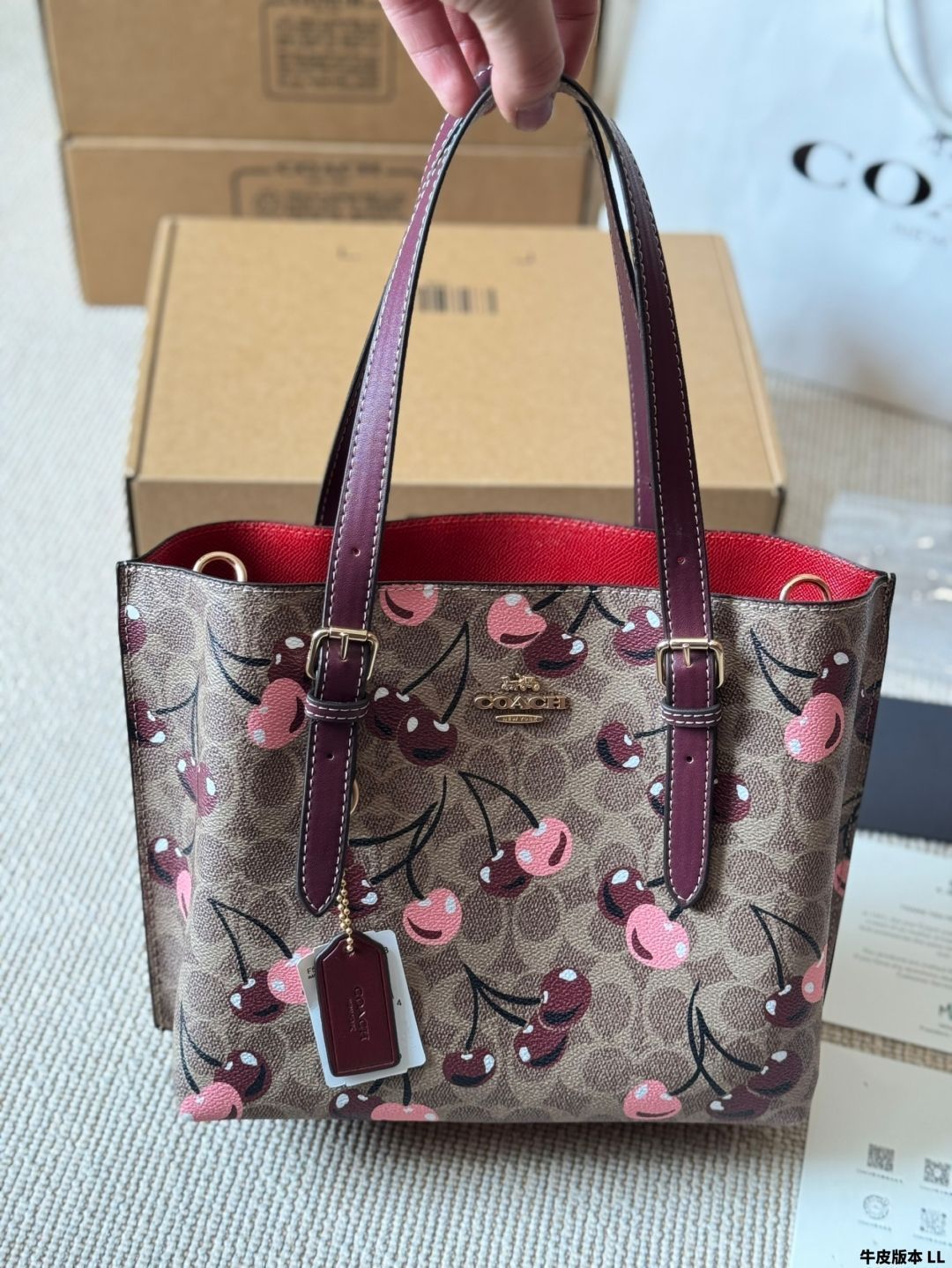 すぐ届く【COACH】シティ ミニトートバッグ チェリープリント 今日特価】COACH City ミニトートバッグ コーチ シティ ミニ