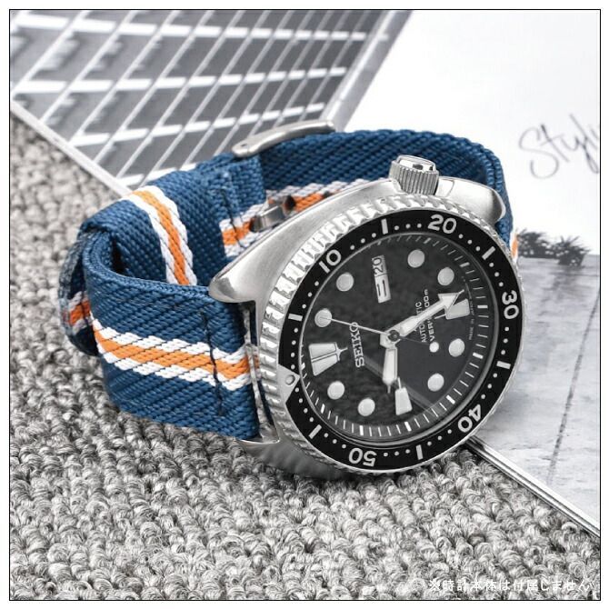 ネイビー ナイロンバンド 腕時計 SEIKO タートルシリーズ対応】MOD エムオーディー ZULU NYLON
