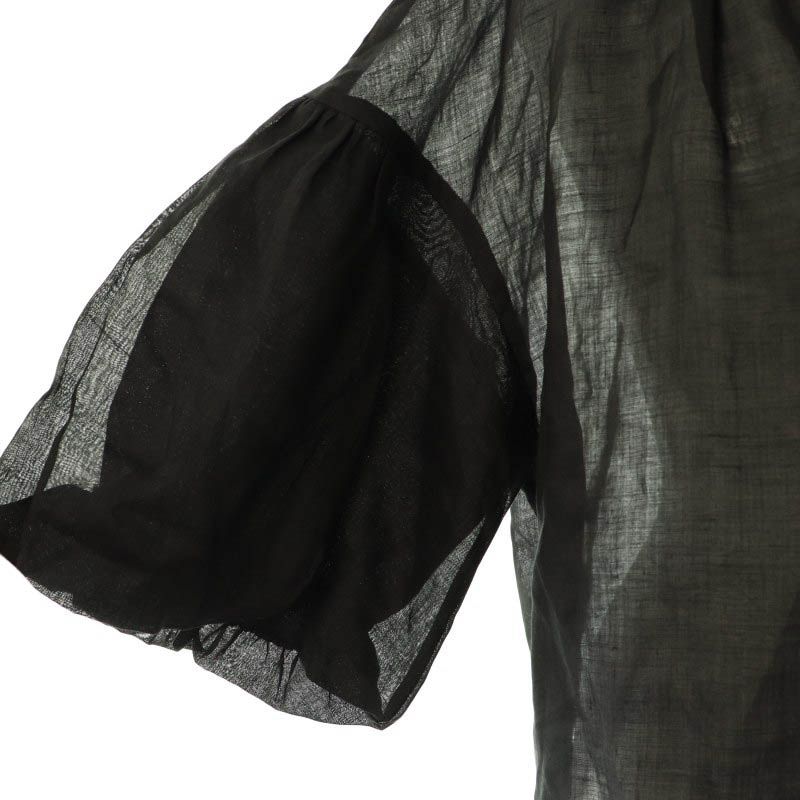 未使用品 ノーリーズ Nolley's 25SS シアーラミー袖バルーンブラウス 五分袖 シースルー 38 黒 ブラック /AT ■OS ■SH レディース ノーリーズ Nolley's 25SS シアーラミー袖バルーンブラウス 五分