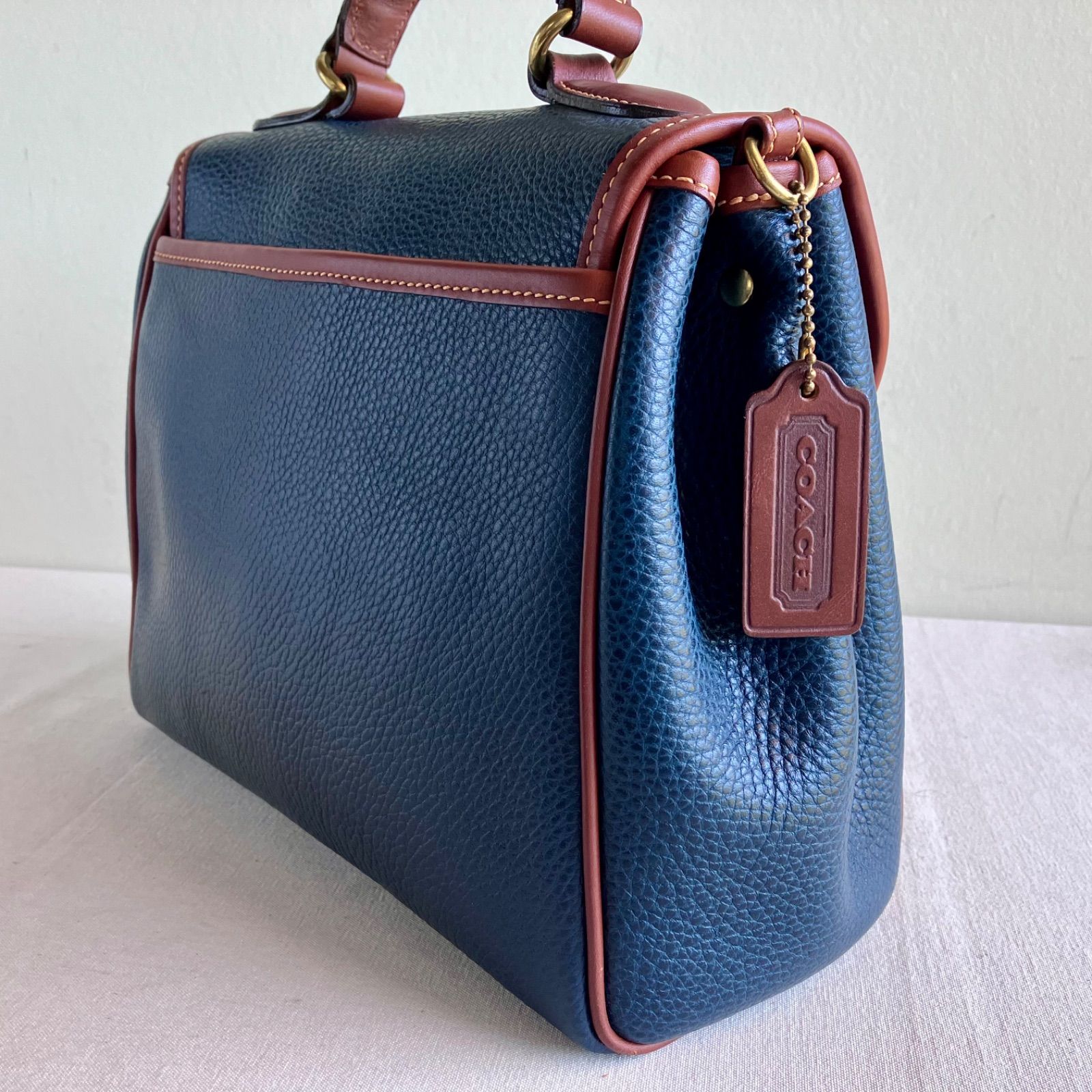 Vintage Coach Sheridan collection Monticello Bag Navy Blue