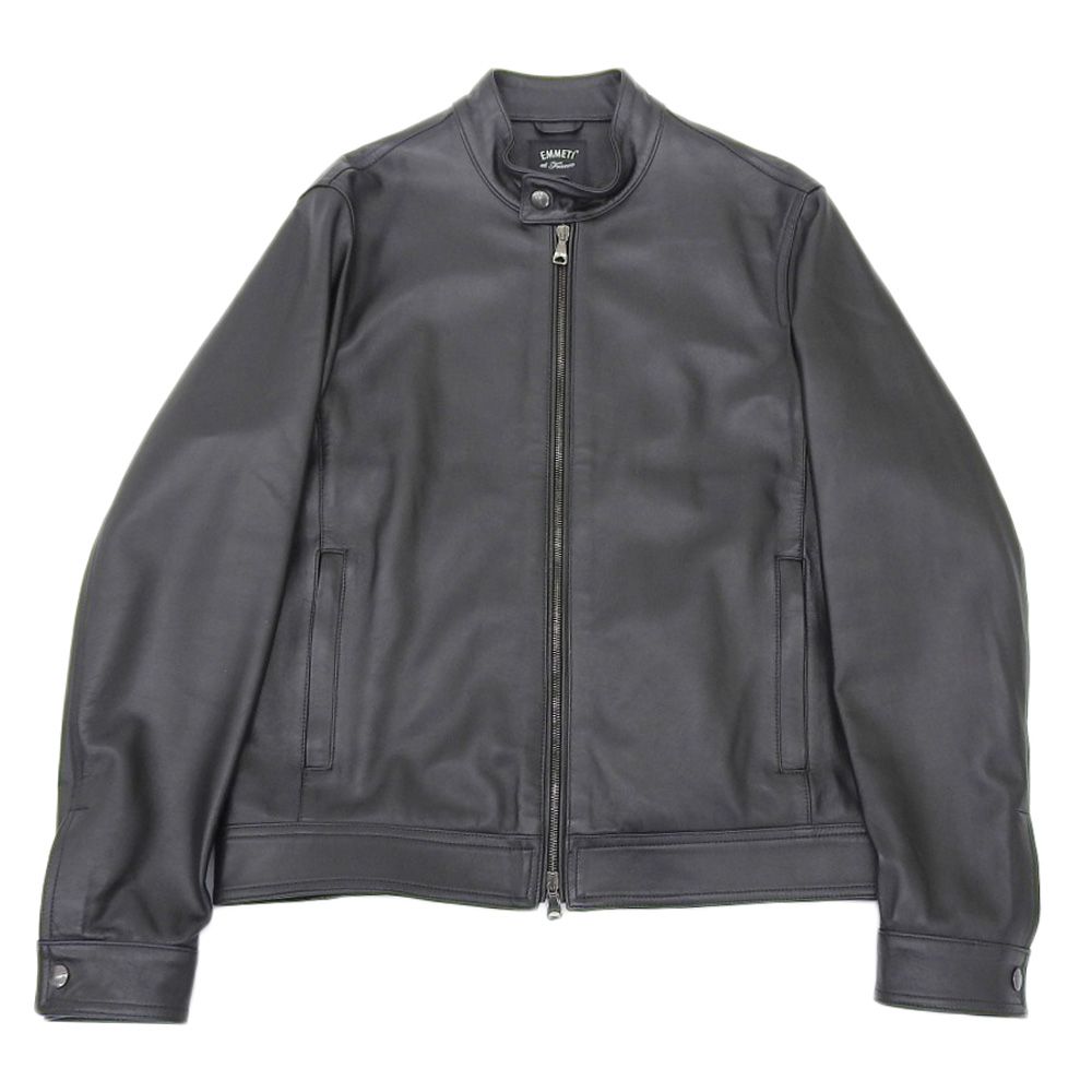 EMMETI エンメティー JURI ラム レザー ライダース ジャケット メンズ ブラック 48 48
