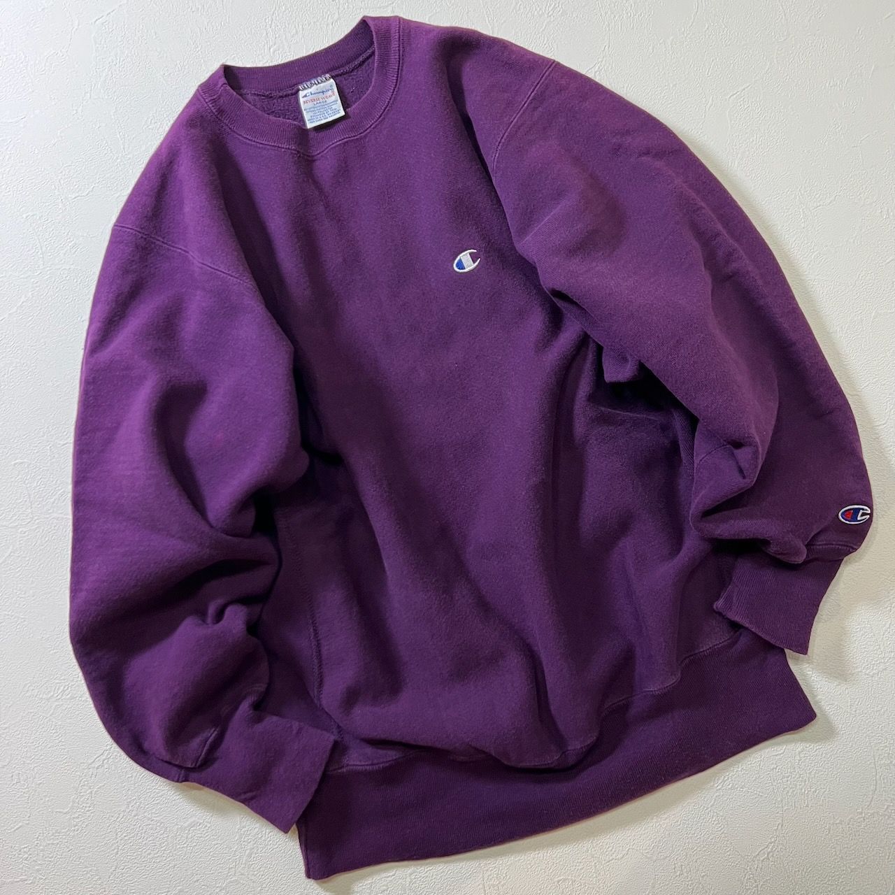 90s USA champion REVERSE WEAVE 目有り 青目 無地 スウェット 