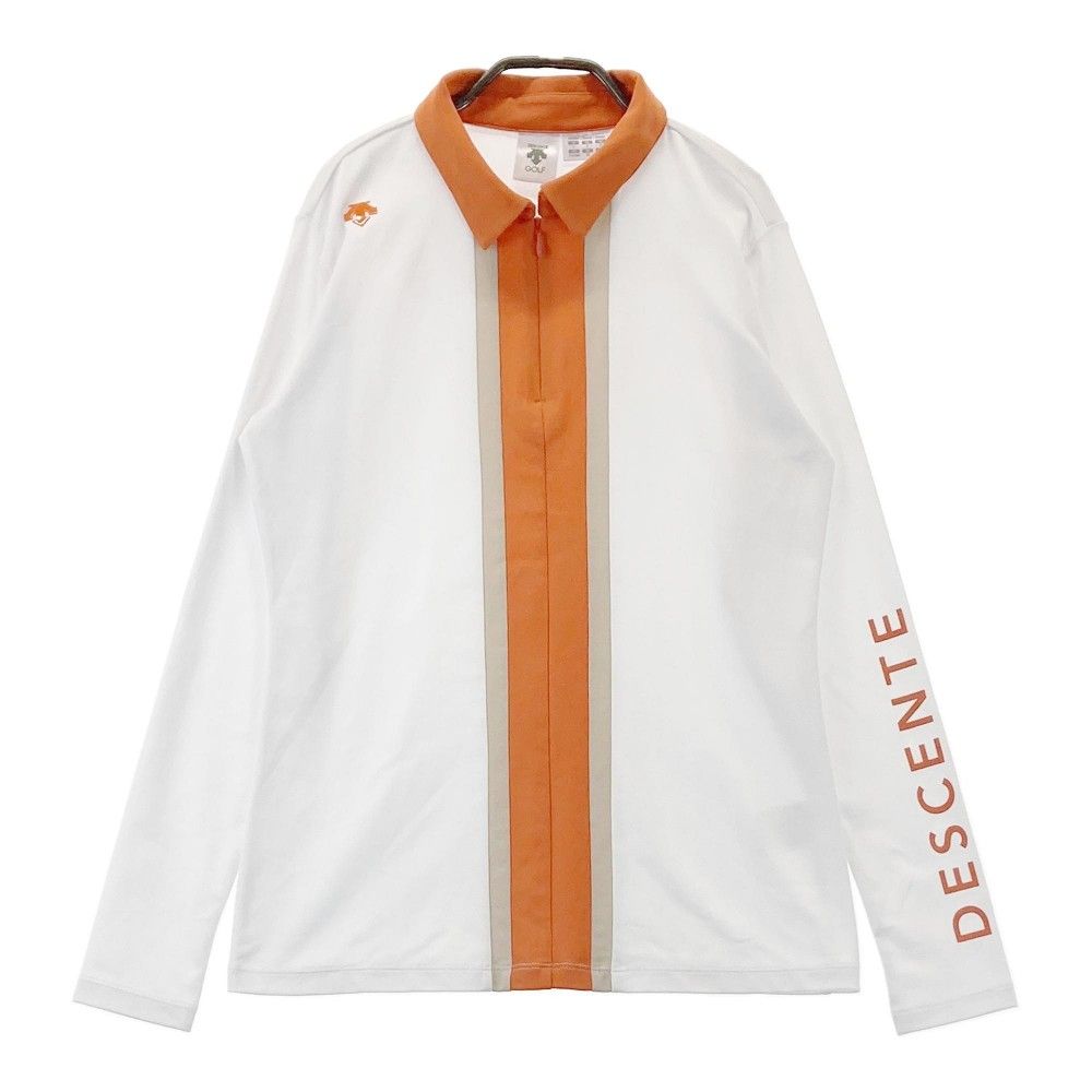 デサントゴルフ　ハーフジップ長袖シャツ　ホワイト DESCENTE GOLF デサントゴルフ ハーフジップ 長袖Tシャツ