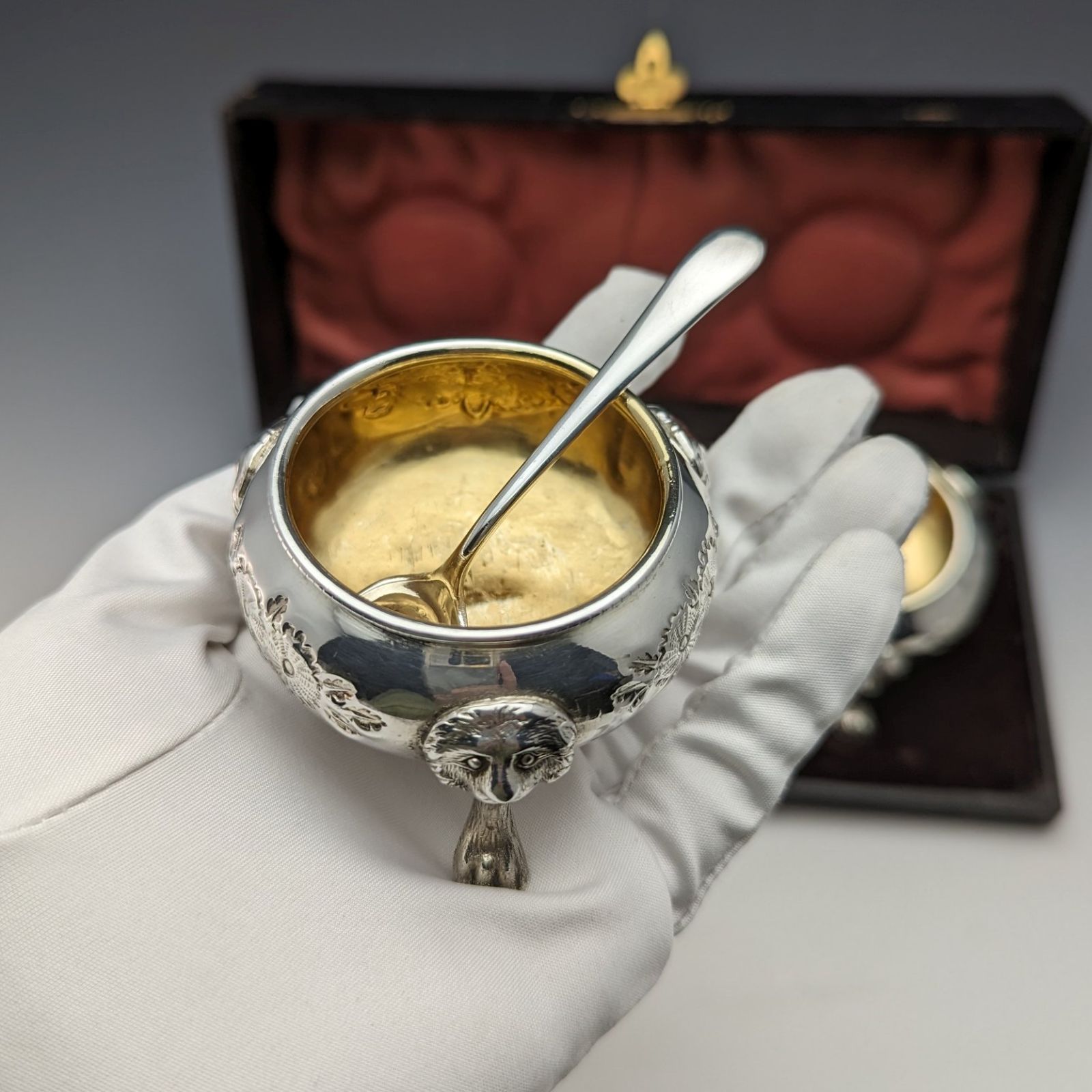 1900年頃 英国アンティーク シルバープレート ソルトディッシュ