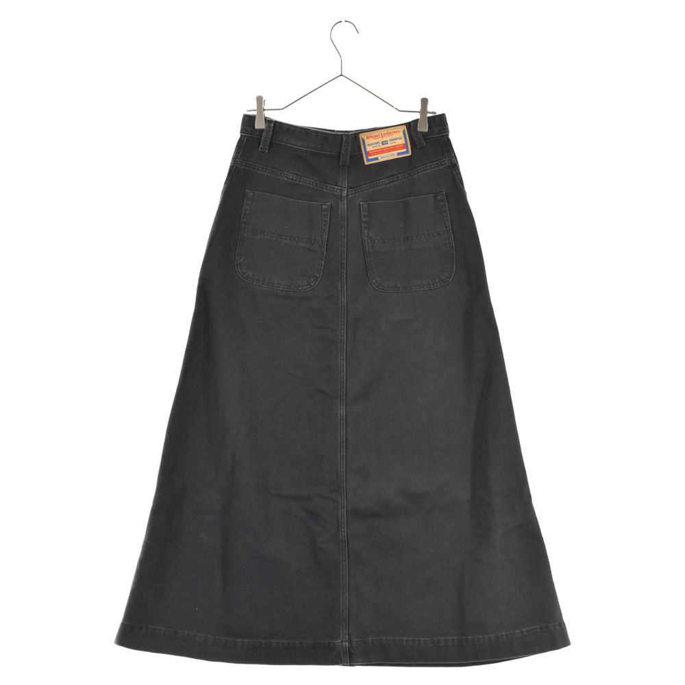 DIESEL (ディーゼル) 23SS DE-ALBUS-L A-LINE LONG SKIRT ブラックデニムマキシAラインロングスカート ブラック  レディース A04923 - メルカリ