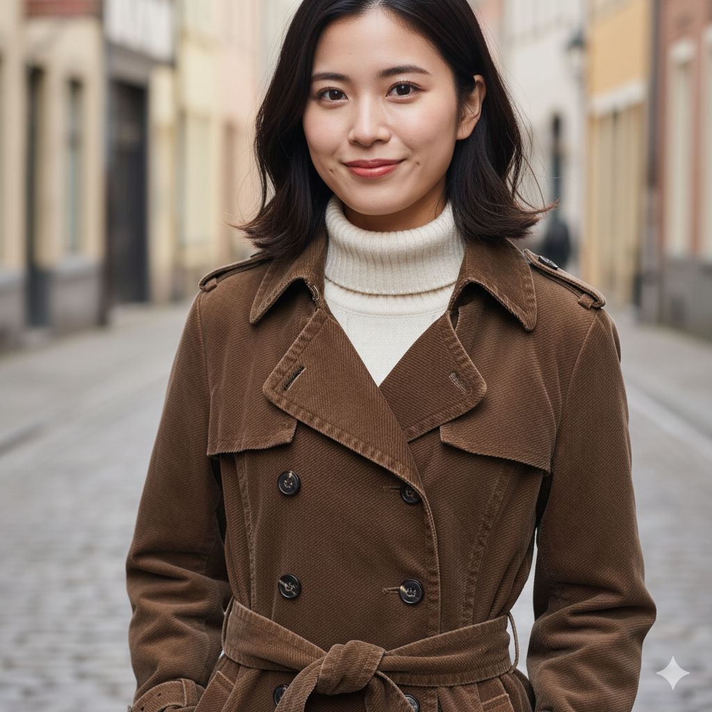 BURBERRY BLUE LABEL コーデュロイ　ロングコート バーバリーブルーレーベル トレンチコート ブラウン 太畝