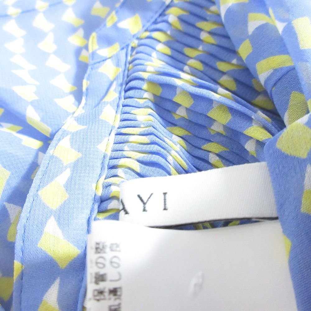 美品 22SS ANAYI アナイ スモールヨットプリントブラウス サイズ38 ブルー レディース 古着 中古 美品 22SS ANAYI アナイ スモールヨットプリントブラウス サイズ