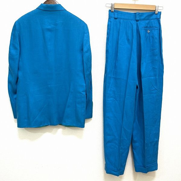 anc ケンゾー KENZO セットアップ M 水色系 緑 ツーピース パンツスーツ ヴィンテージ レディース 969797