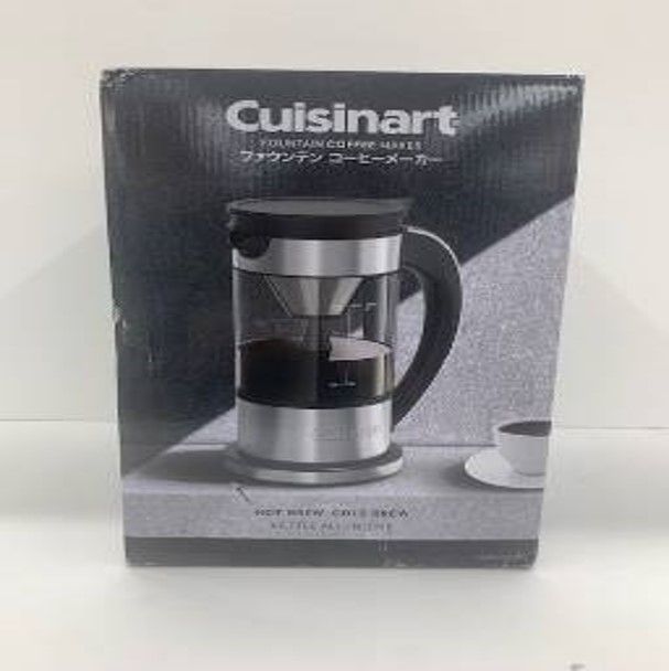 セール開催中！ 未開封 クイジナート Cuisinart ファウンテンコーヒーメーカー FCC-1KJ コールドブリュー アイスコーヒー ドリップ式 コンパクト 一人用 最大6杯 6段階の温度設定 保温機能 1台3役 シルバー|ブラック でんきち 家電量販店