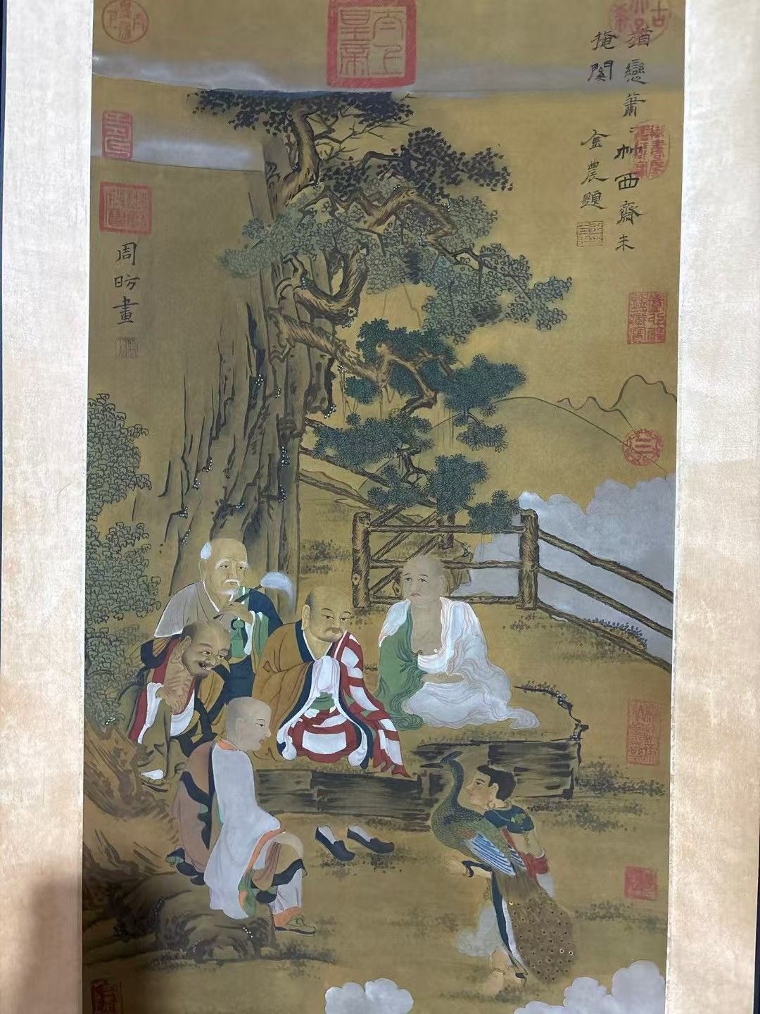 中国古美術.精品三尺中堂画.周昉人物画.手で描いた作品.実物撮影