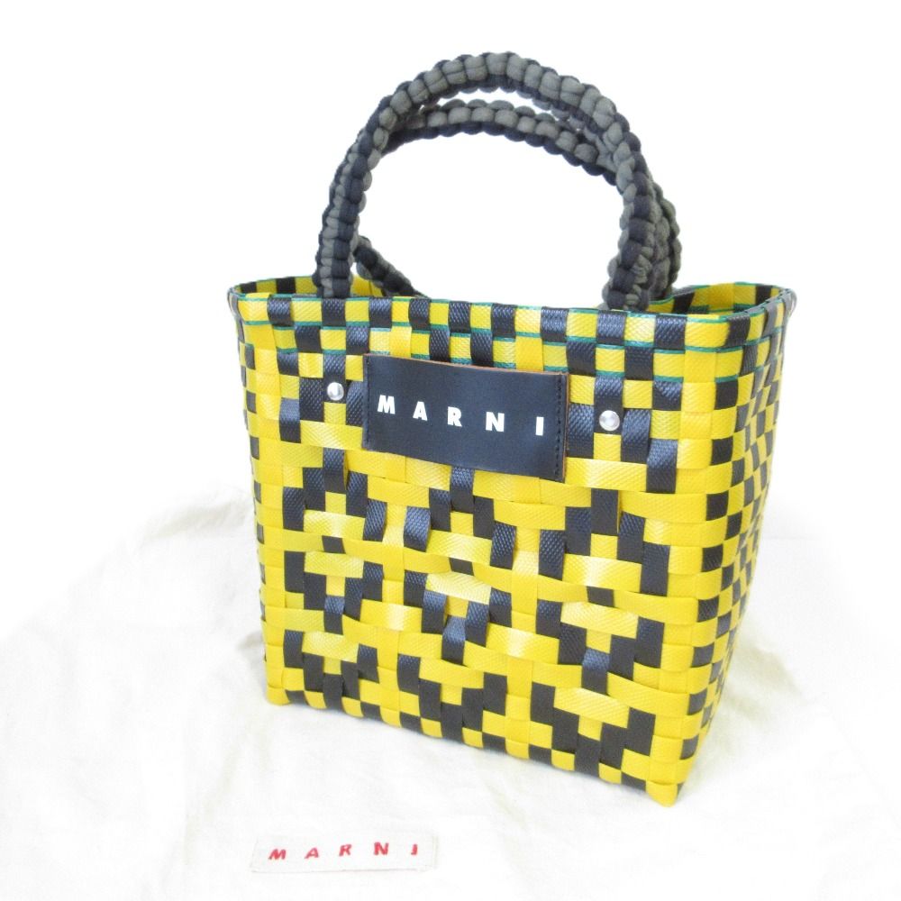 即日配送！マルニ ピクニック マーケット イエロー かごバッグ MARNI MARKET マルニマーケット かごバッグ トートバッグ