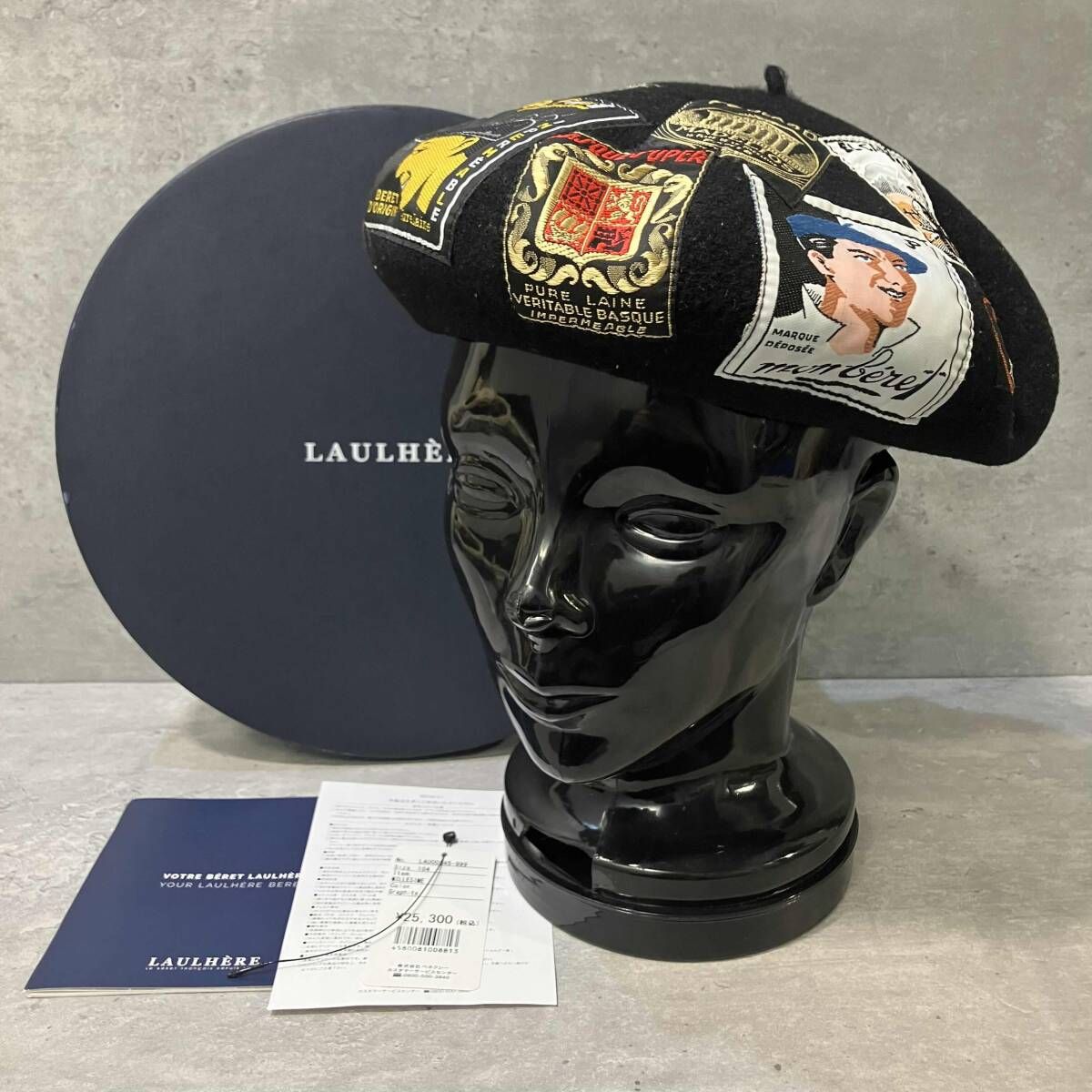 LAULHERE MILLESIME ベレー帽 ブラック LAU00345-999 属 ロレール