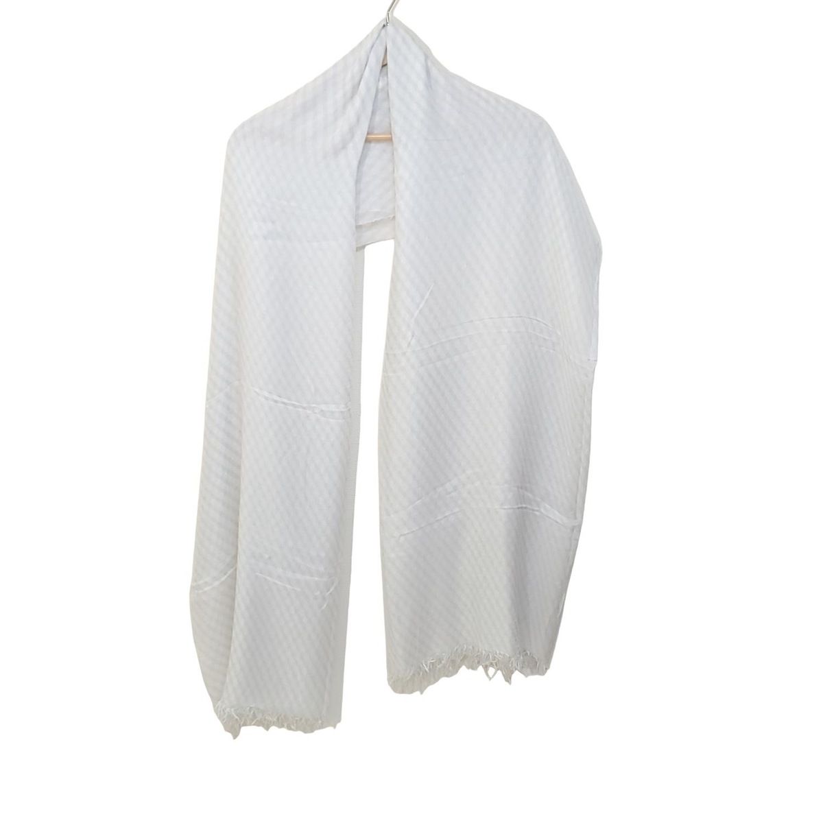 Ray　美品☆theory 白カシミヤ100% 大判ストール theory(セオリー) ストール(ショール)美品 - ライトグレー×白