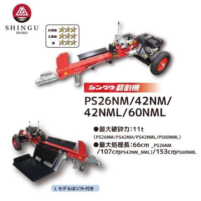 個人様宛（ターミナル止め+0円）]シングウ 新宮商行 薪割り機 エンジン