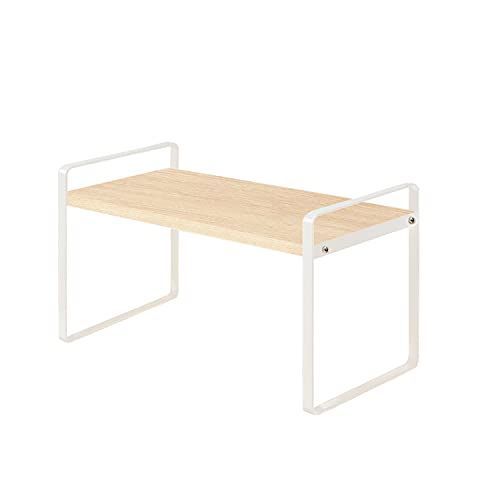 ブラウン_M/20*18*40.7cm PASRLD キッチンラック 木製シンク上ラック 調味料ラック プレート 整理ラック シンク下収納 デスク隙間収納棚 積み重ね可能 省スペース M