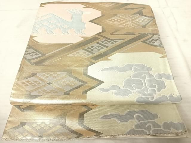 平和屋着物◎六通柄袋帯 有栖川文様 金糸 正絹 逸品 AAAW8926yx