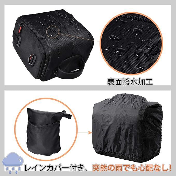 FOSOTO 防水カメラバッグ 一眼レフ 3WAY 大容量 三脚収納