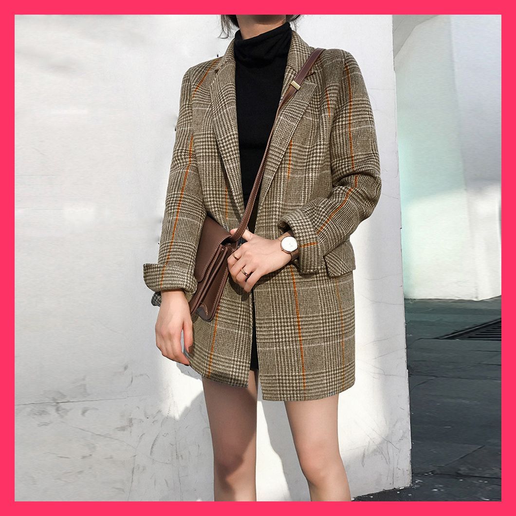 新品タグ付　タキマキ私服購入品　RECTOグレンチェックテーラードジャケット韓国 新品タグ付 タキマキ私服購入品 RECTOグレンチェックテーラード