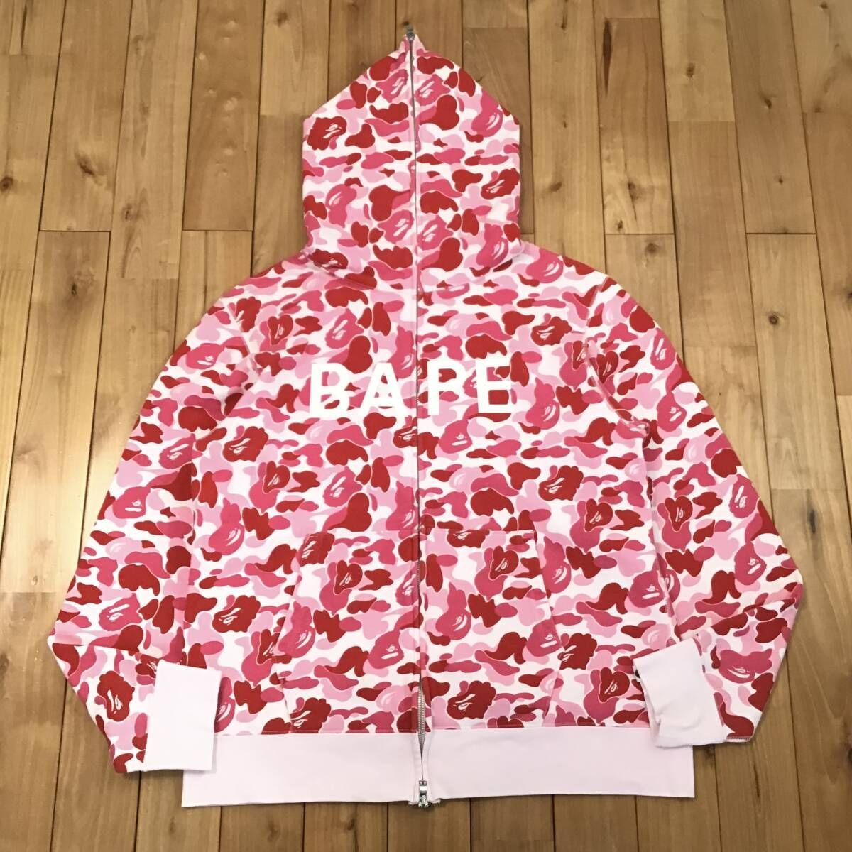 BAPE LOGO ABC camo pink フルジップ パーカー Lサイズ a bathing ape 
