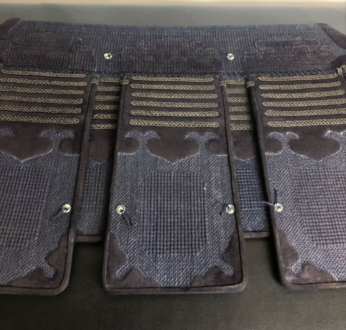 TR1 1.5分手刺 紺革 剣道防具 垂 6段飾り 大人用 L 53cm