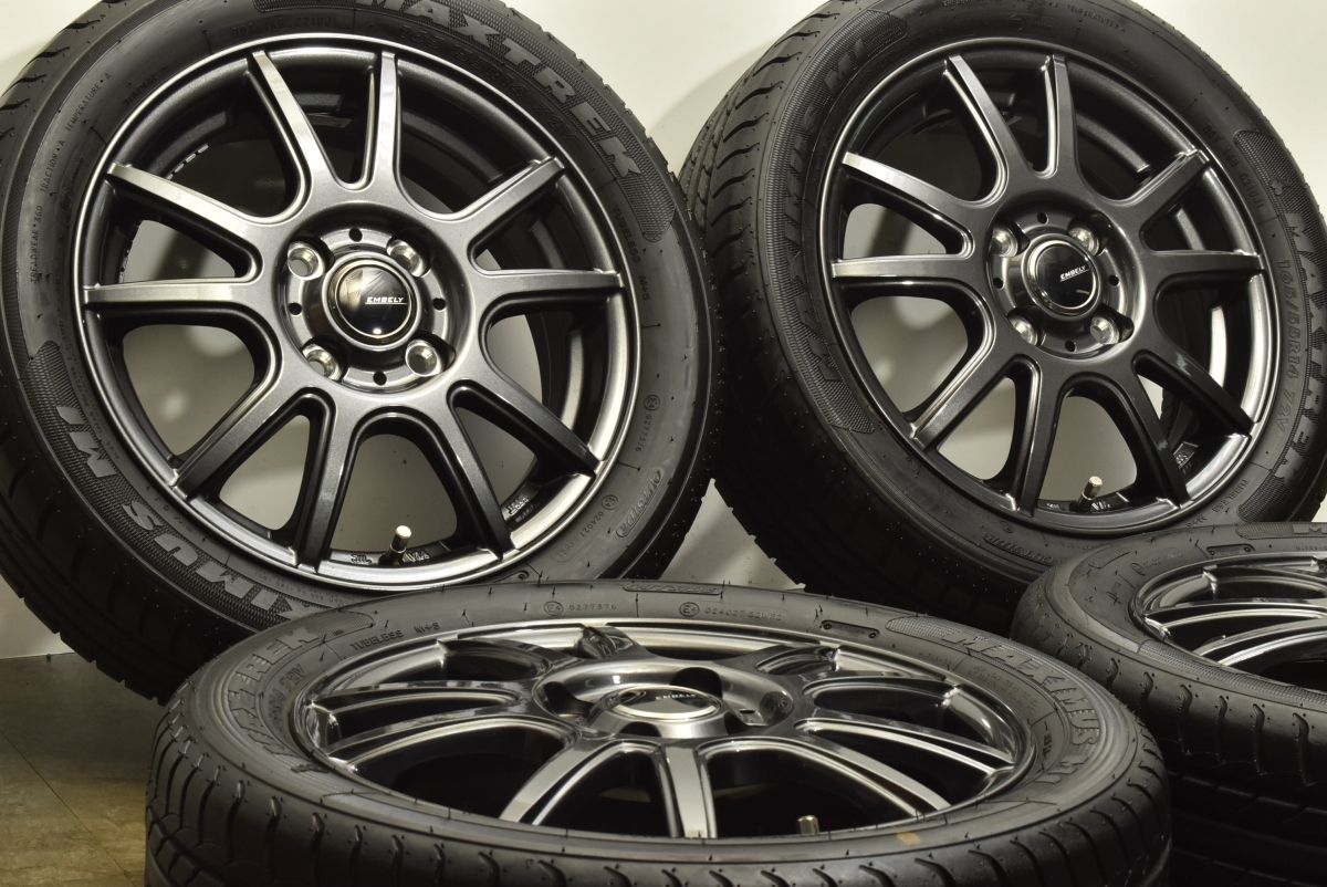 バリ溝 EMBLEY 14in 4.5J 45 PCD100 MAXIMUS M1 165 55R14 アルト セルボ パレット ワゴンR ミラ ムーヴ ライフ プレオ