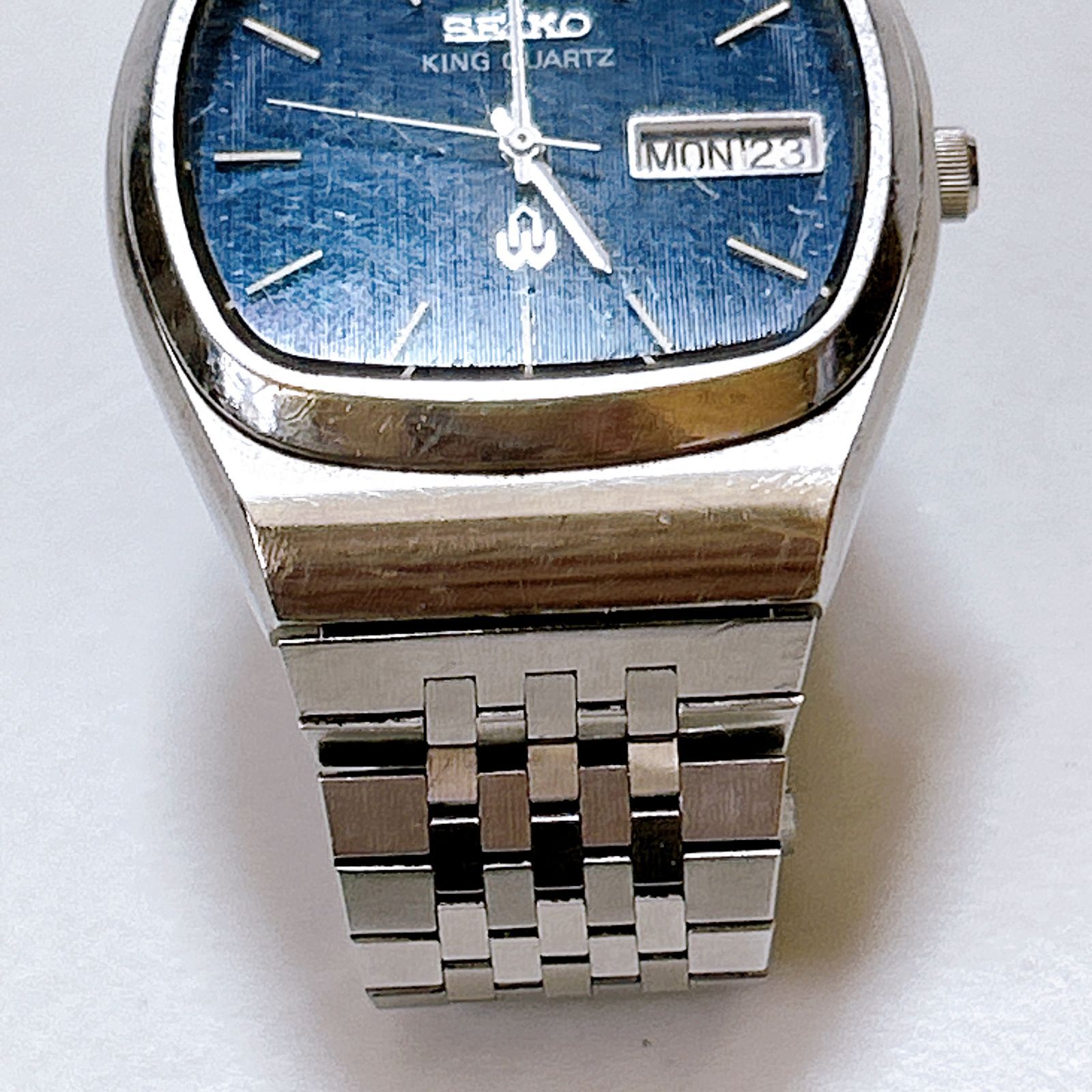 セイコー SEIKO スクエア キング クオーツ 5856-5010 青文字盤 動作