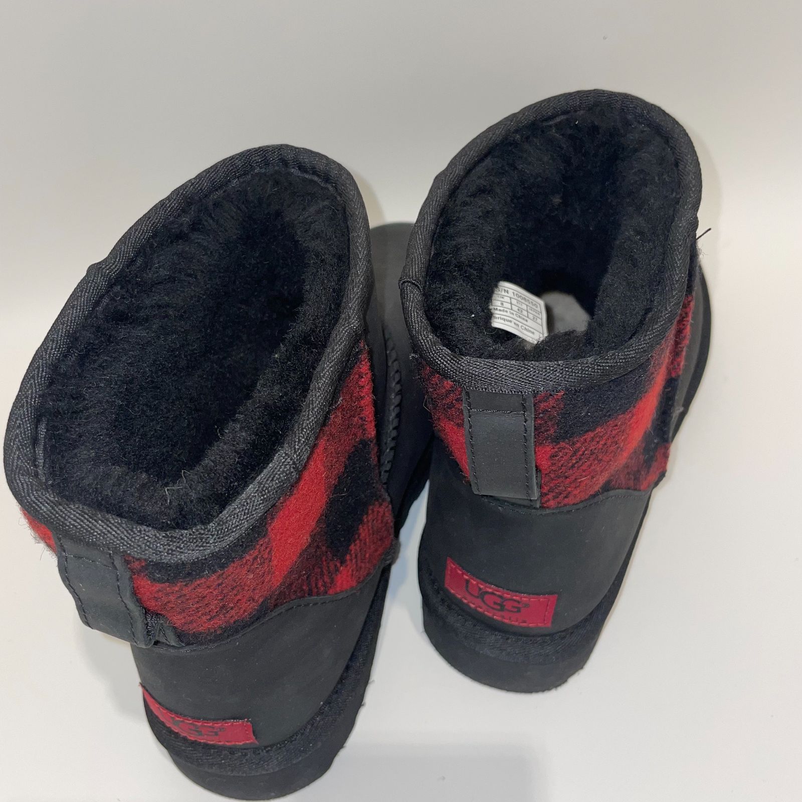 未使用 UGG ムートンブーツ 人気 チェック柄 メンズ ムートン アグ