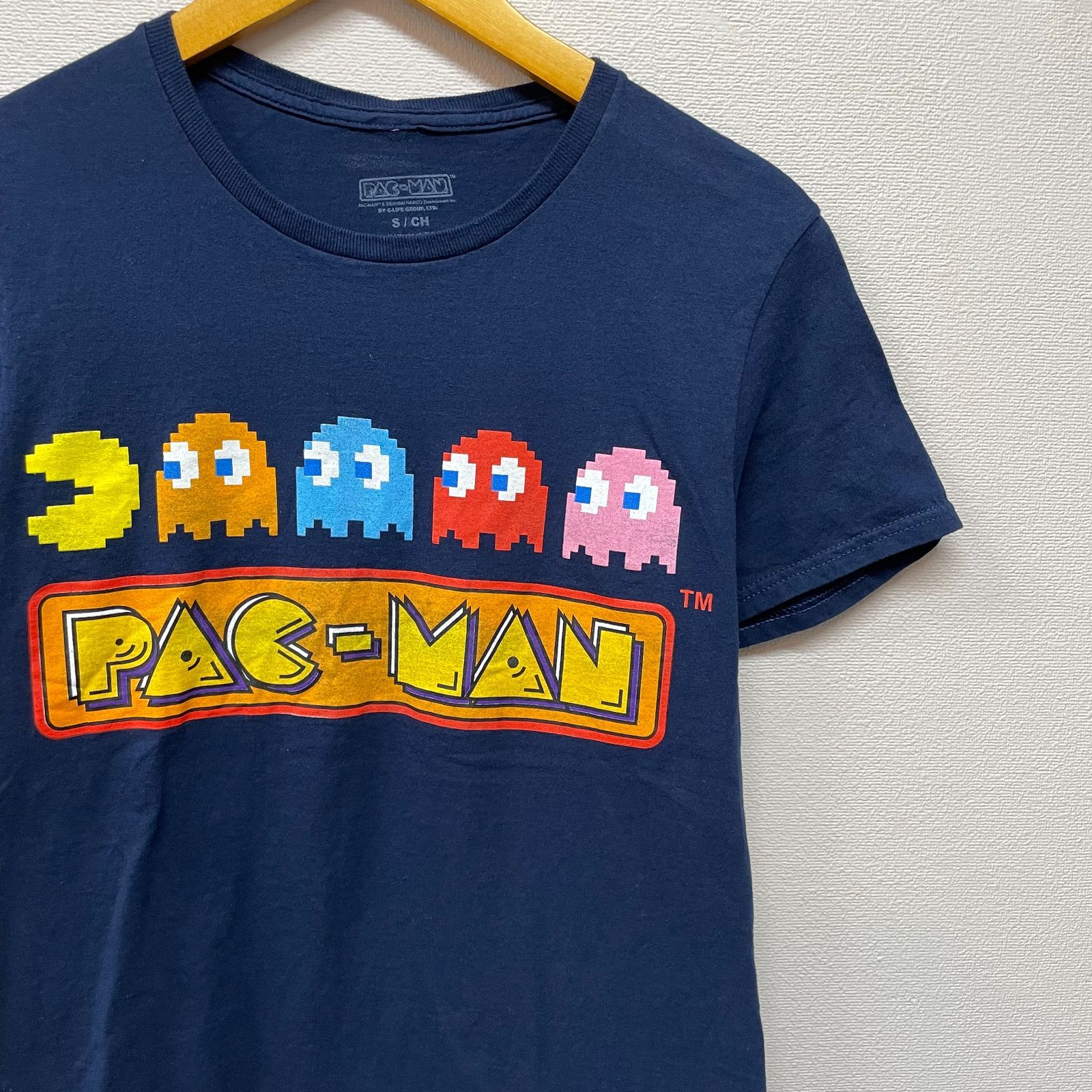 古着 S パックマン バンダイナムコ 公式 ゲーム Tシャツ クルーネック