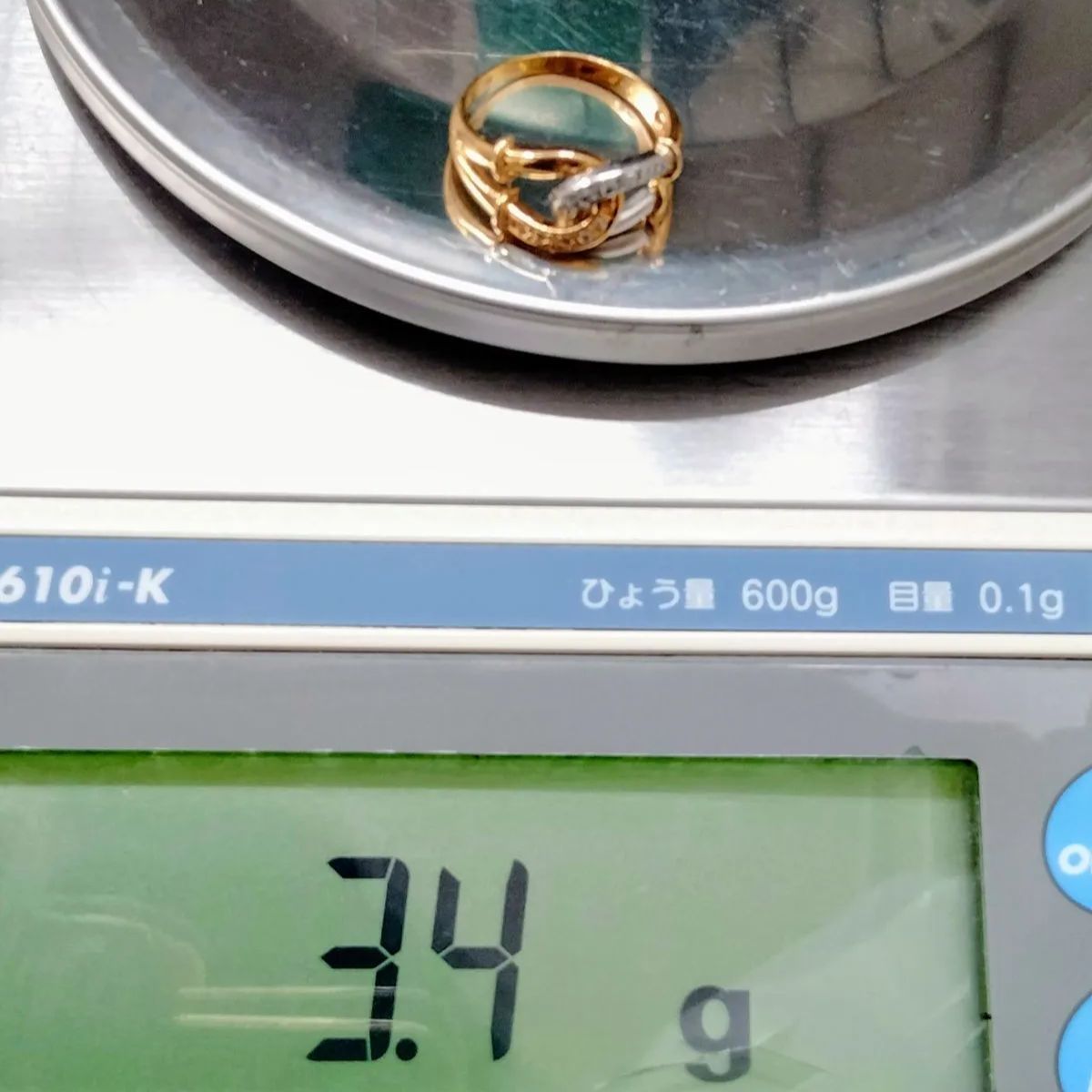 インフェニティk18メインプラチナ900コンビダイヤモンドリング0.07ct 美品】インフェニティ K18 メイン プラチナ 900 コンビ