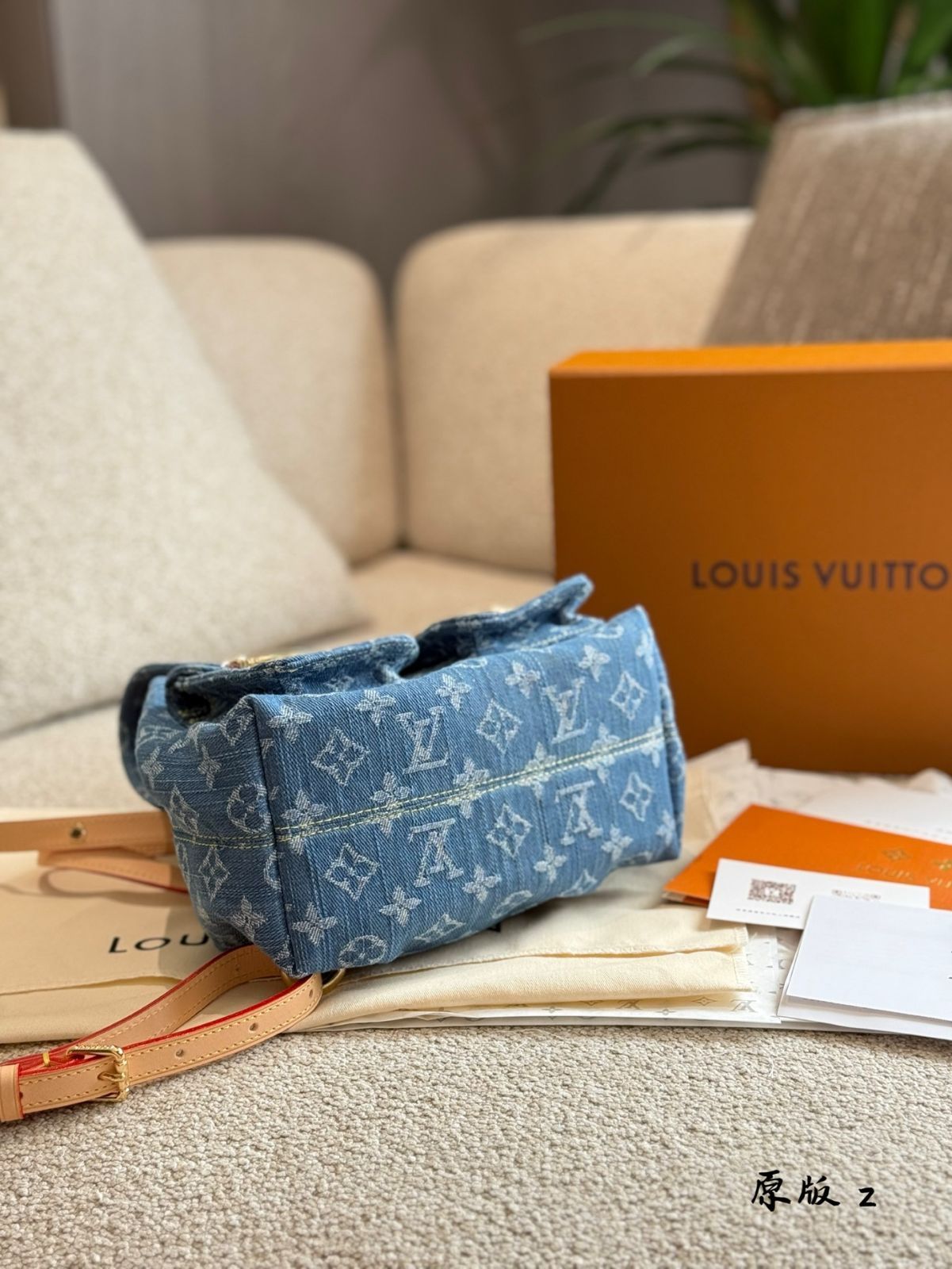 【上品デニムブルー♪】Louis Vuitton★クルーニー ミニバッグ 今日特価】Louis Vuitton モノグラムデニム ブルー トートバッグ