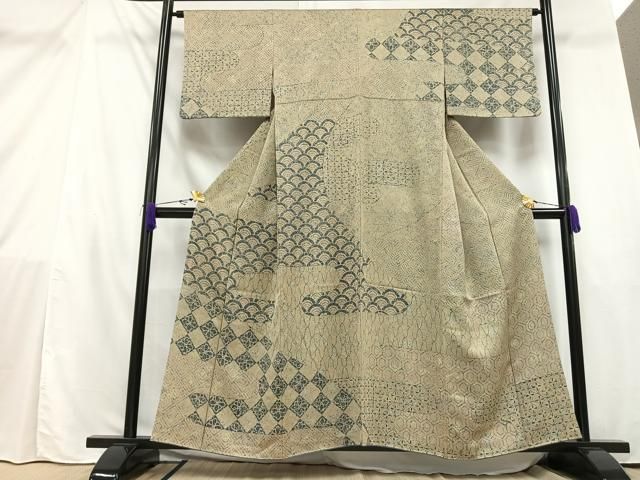 平和屋着物▽訪問着 単衣 花松文 正絹 逸品 DAAW9233sf 平和屋着物