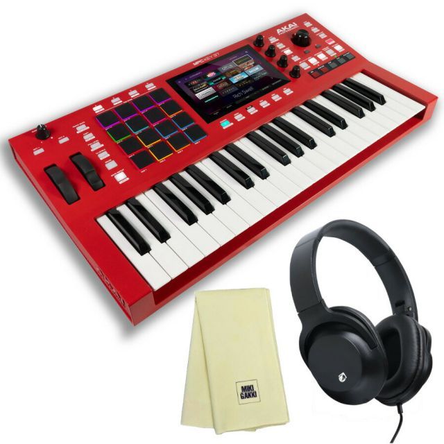 AKAI アカイ MPC Key 37 ヘッドホン KHP-001 オリジナルクロスプレゼント スタンドアローン型MPC 37鍵キーボード搭載