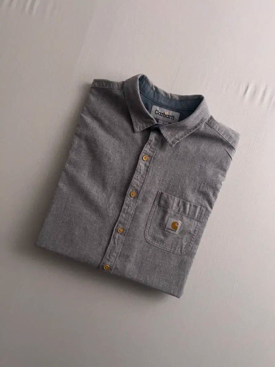 Carhartt(カーハート) リメイク ライトグレー ウォッシング ワンポケット シャツ