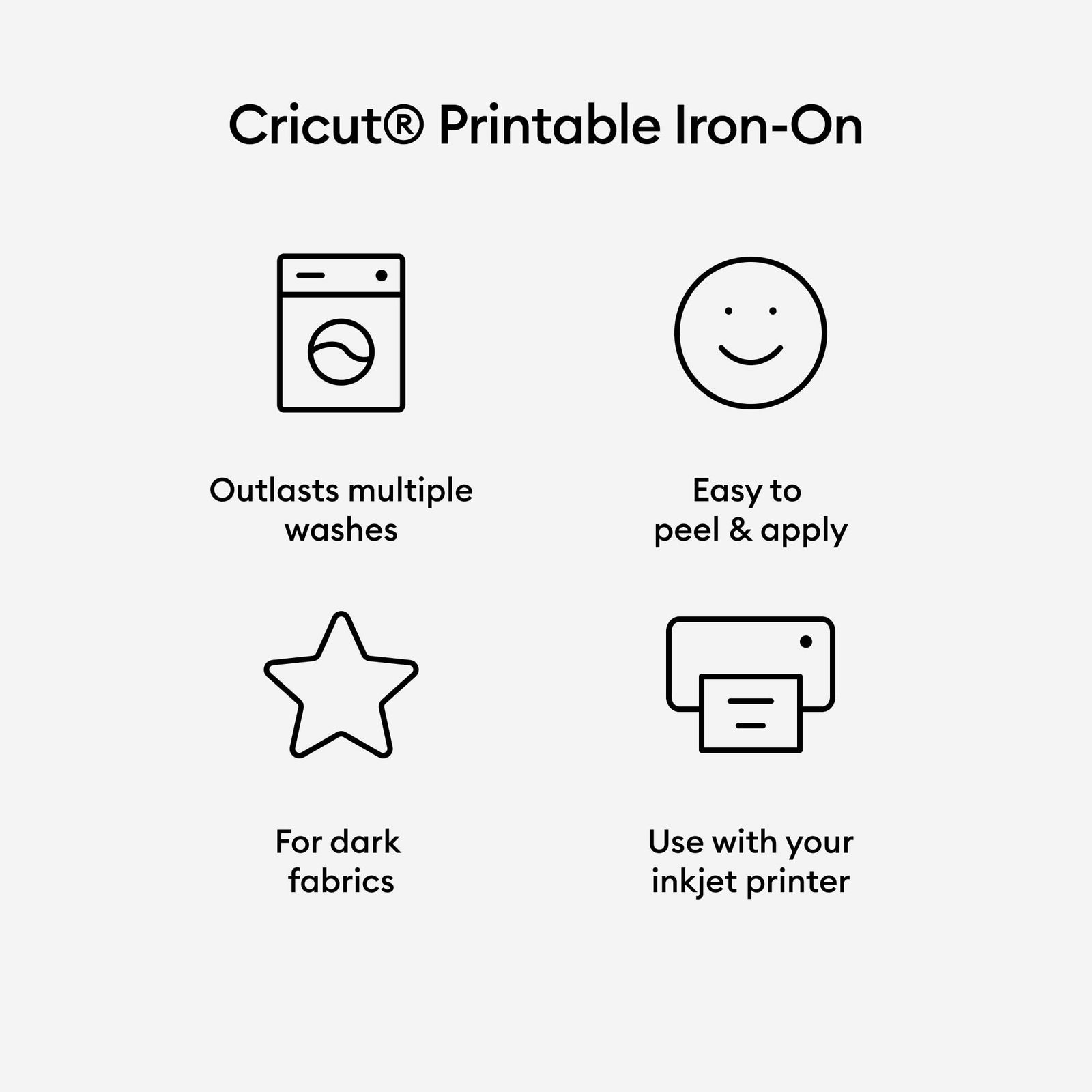 Cricut プリント可能 アイロン接着ビニール ダークファブリック用 - US レターサイズ (3ct)、インクジェットプリンター用印刷可能なHTVビニール、Cricut Maker、Expression、Cricut Joy Xt [ダークファブリ