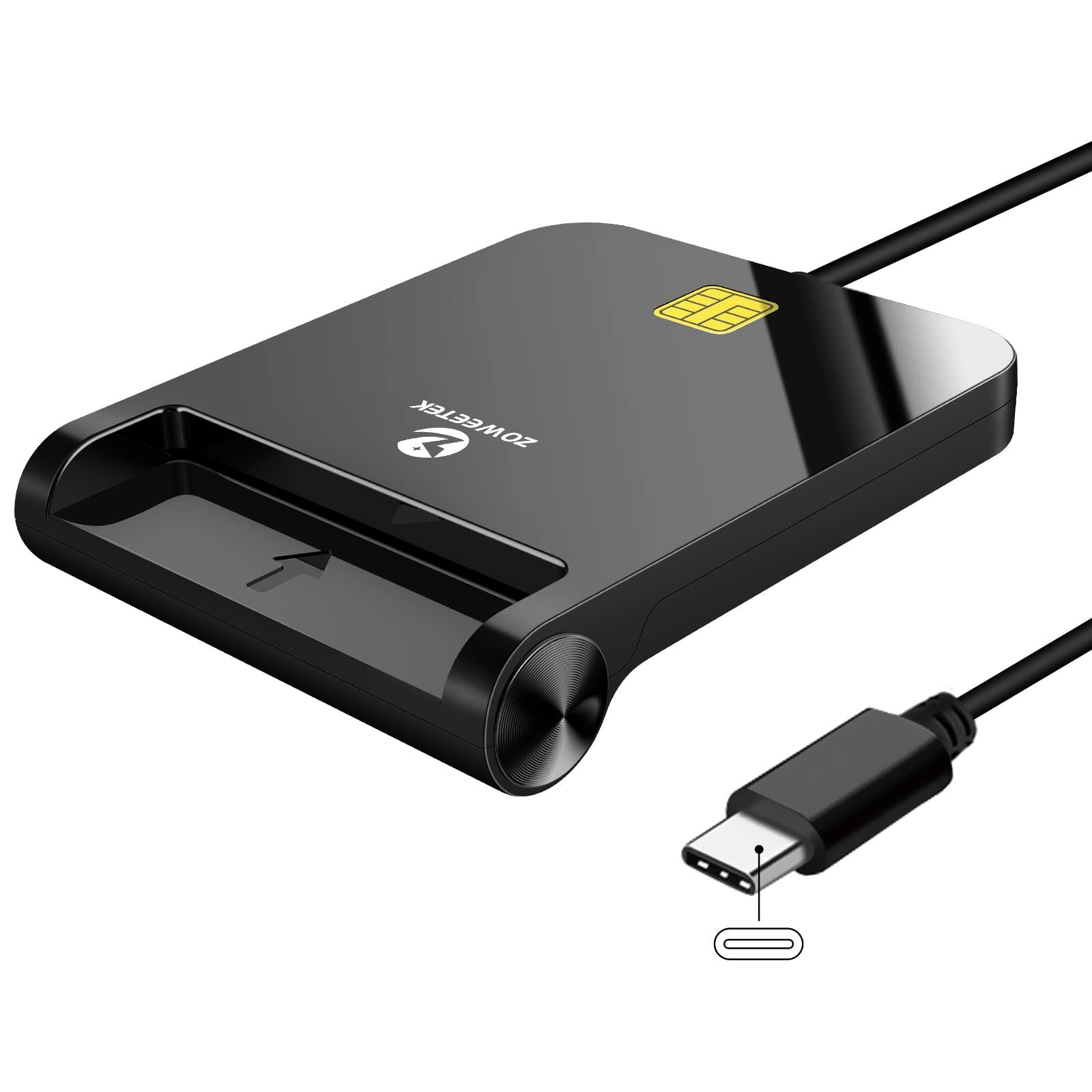 ZOWEETEK CACリーダー USB C CAC カードリーダー ミリタリー DOD ミリタリー USB 共通アクセス CAC Windows 10/11 Mac OS 10.15 Linux (Type C) 対応 