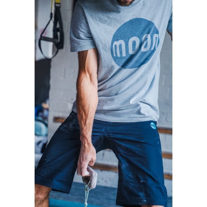MOON Logo Climbing T-Shirt Heather Blueムーン ロゴ