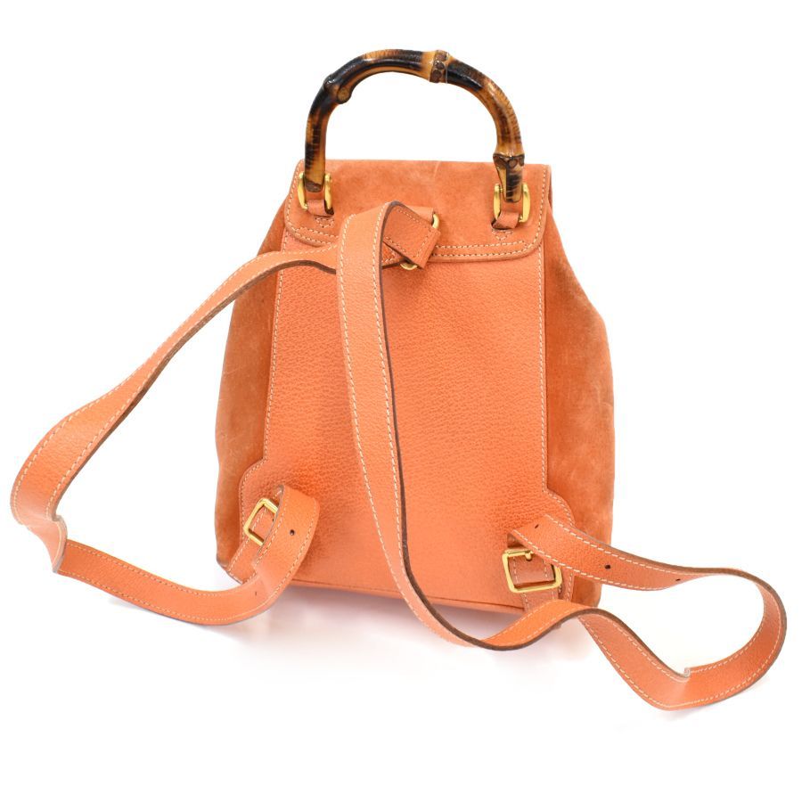 グッチ|ミニリュック|バックパック|003-2034-0030|バンブー|スエード|オレンジ|GUCCI