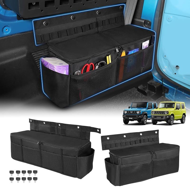 在庫セール 左右2個セット LIMSTYLE スズキ ジムニー ジムニーシエラ JB64 JB74に ラゲッジボックス ヘッドレストボックス JIMNY SIERRA 二列目 後部座席 マルチ収納バッグ 大容量 小物入れ 仕切り 折り畳み式 オック 0