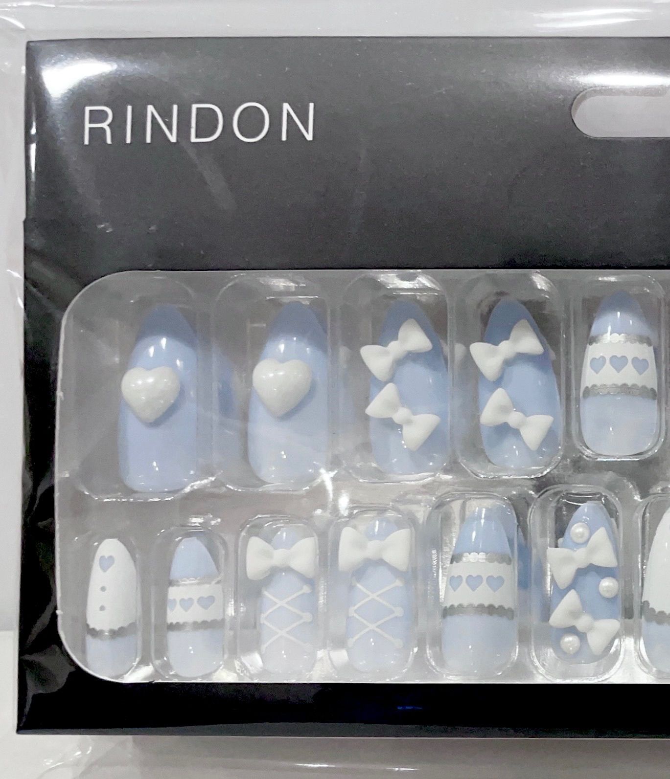 ✦ 一点物️RINDON 水色ネイルチップ 24個入り リンドン ホワイト