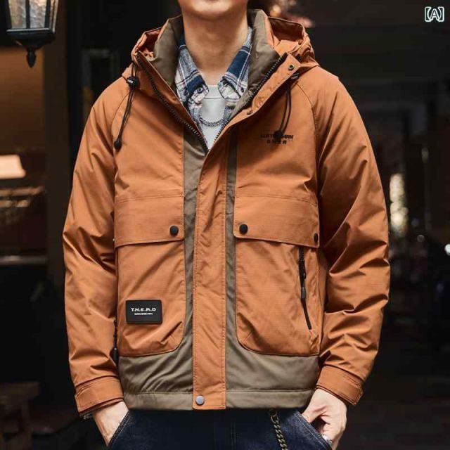 L 秋冬 コーデ メンズ 服 シンプル ファッション オシャレ 大人 かっこいい 大きいサイズ ストリート 紳士服 ダウンジャケット ダックダウン 厚手 フード付き アウター アメリカン スタイル