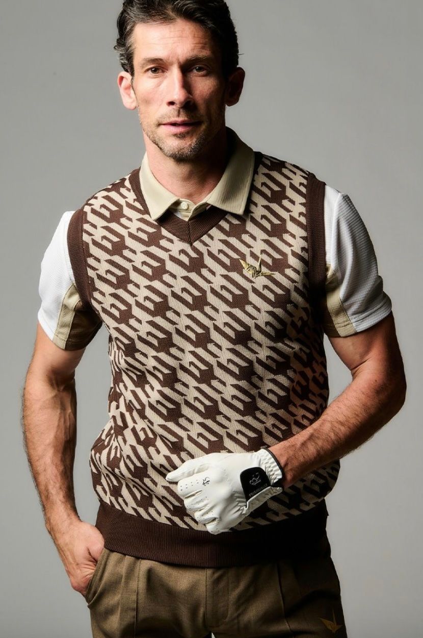 新品1PIU1UGUALE3 GOLF定4万24SS折鶴プリント半袖ポロシャツⅥ 新品1PIU1UGUALE3 GOLF定4万24SS折鶴プリント半袖ポロシャツⅥ