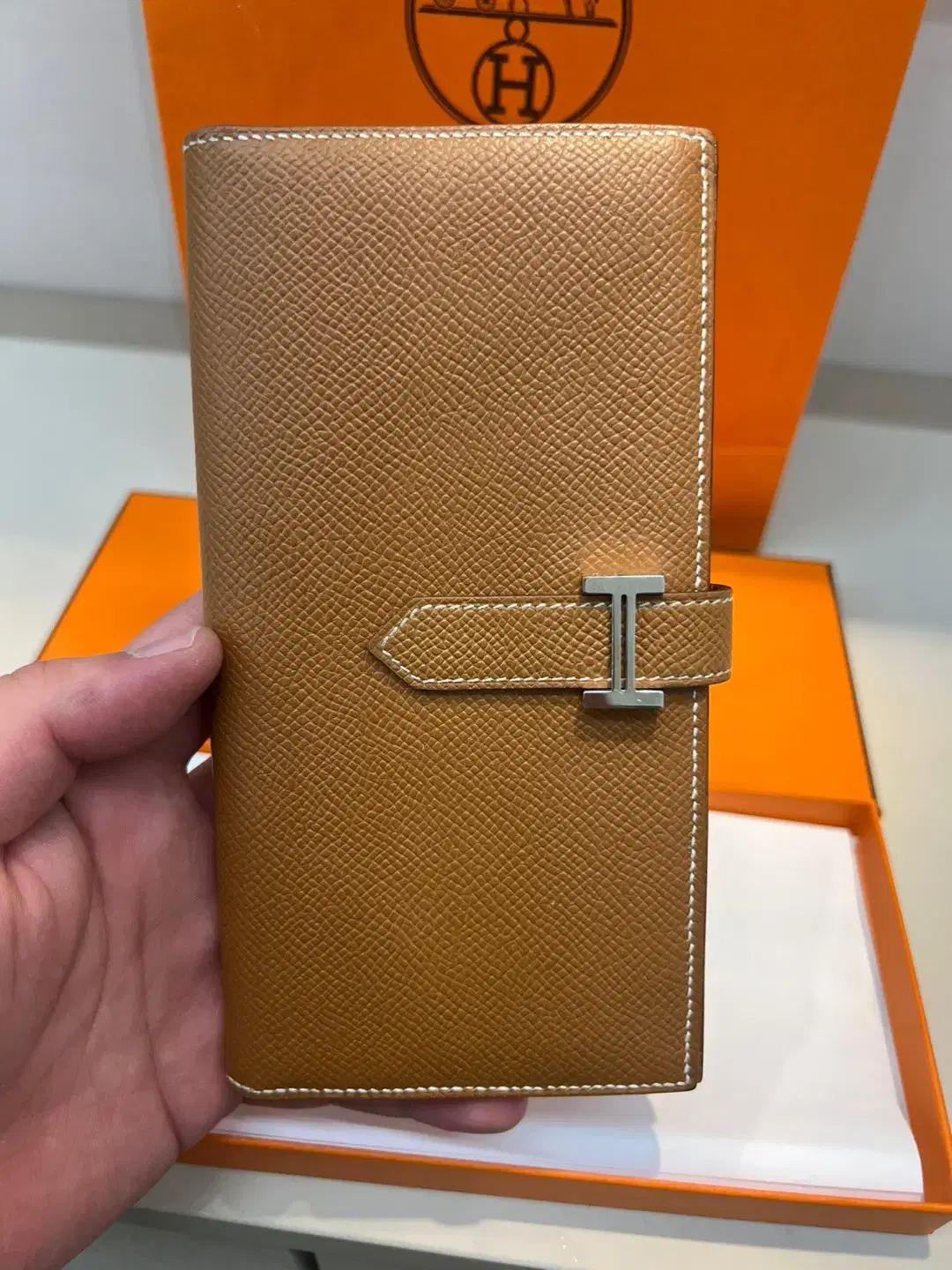 正規品 Hermes(エルメス) ベアン 長財布 ゴールド シルバー金具 正規品 Hermes(エルメス) ベアン 長財布 ゴールド シルバー金具