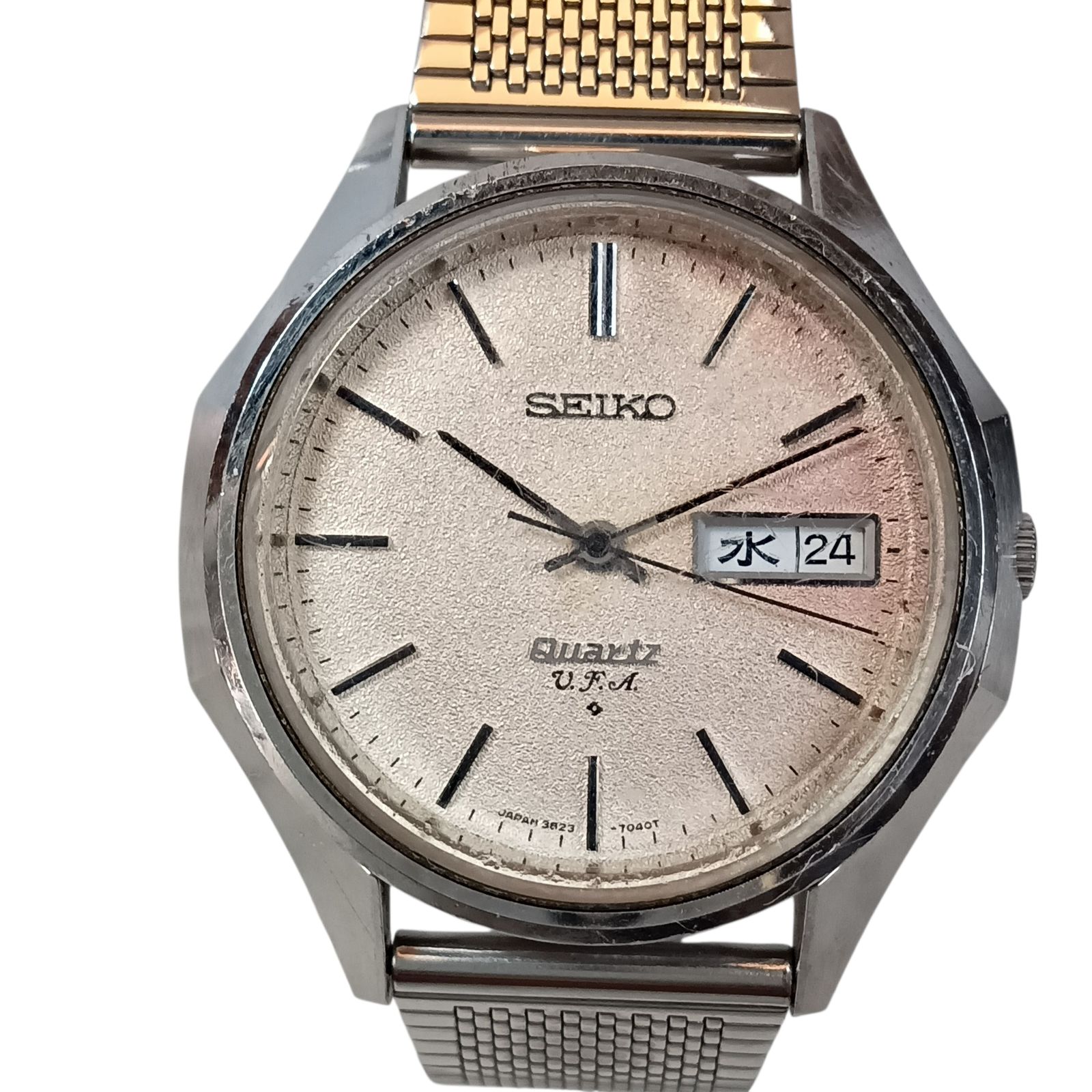 稼働 924-2 SEIKO V.F.A セイコー 3823-7040 メンズ腕時計 クォーツ デイデイト