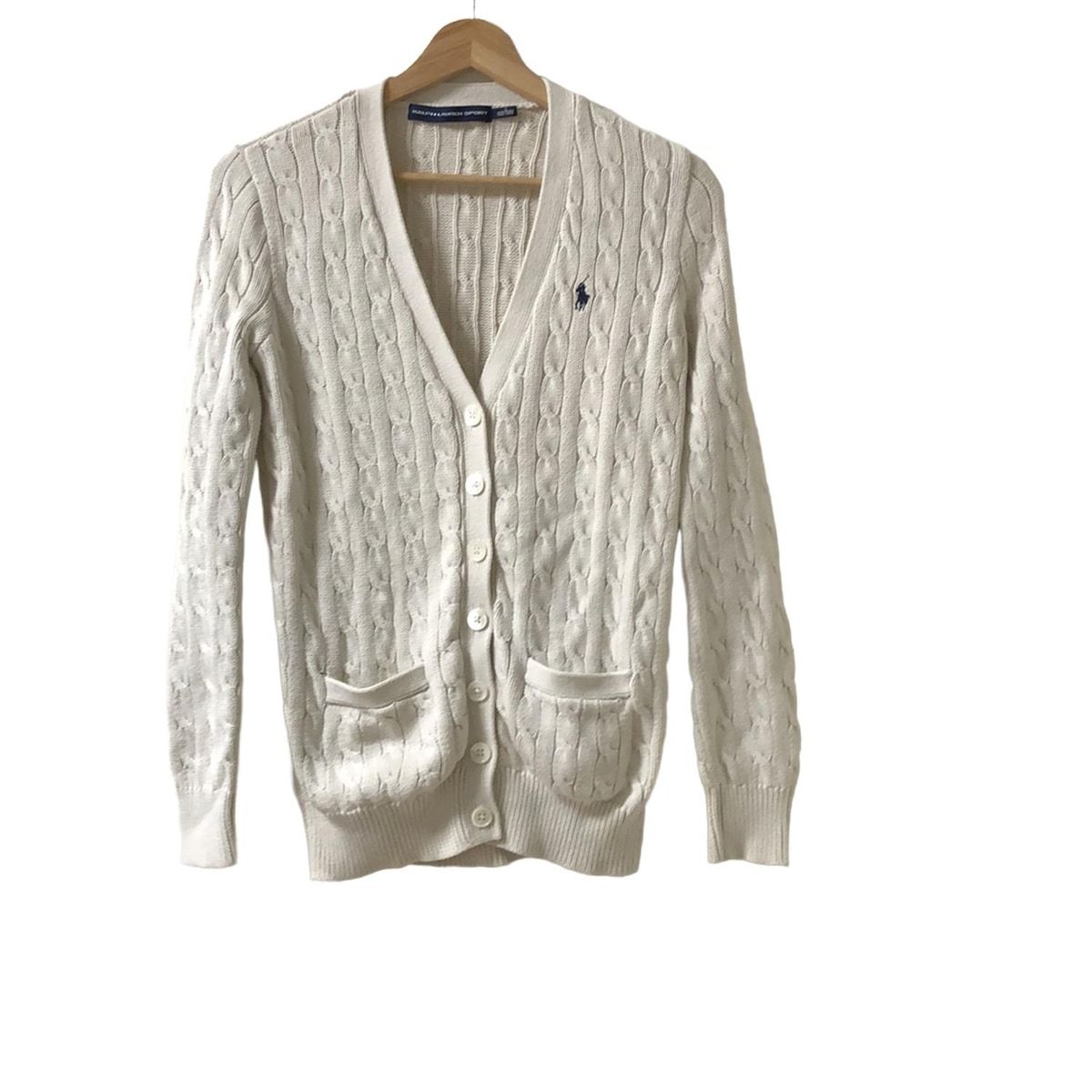 【新品タグ付】ポロ　ラルフローレン　アイボリー カーディガン Mサイズ 楽天市場】ラルフローレン カーディガン（カラーホワイト