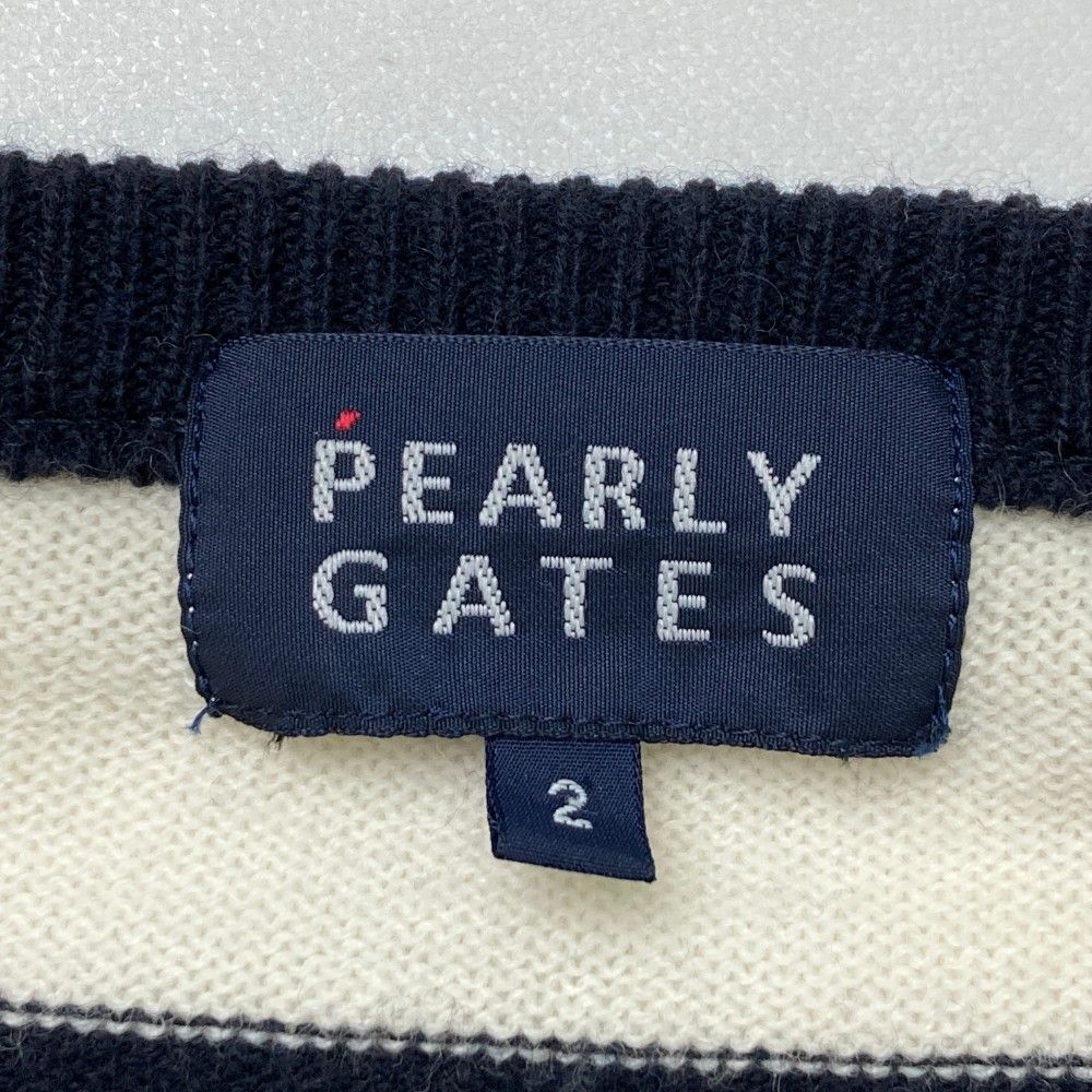 pearly gates カシミヤ 100% ニット ボーダー PEARLY GATES - パーリーゲイツ カシミヤタッチ天竺×鹿の子