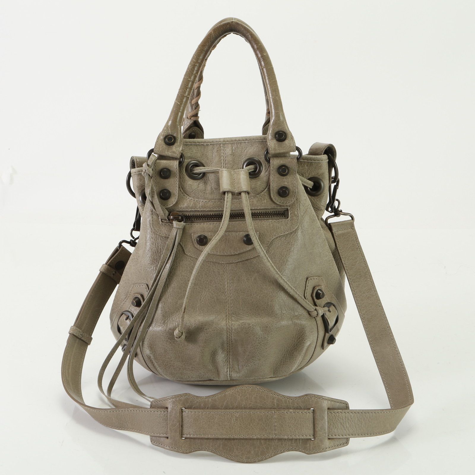 美品 バレンシアガ クラシック ミニ ポンポン 246438 レザー 2WAY