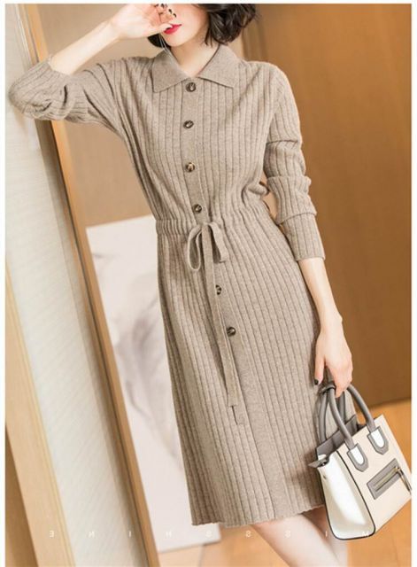 襟付きニットワンピース 膝丈 ひざ丈 膝下 袖あり 5分袖 五分袖 襟付き ニット かわいい 大人可愛い きれいめ シンプル カジュアル 大人 上品 おしゃれ お洒落 かっこいい レトロ 大人可愛い 大人女子 こなれ感 ラブリー キュート ガーリー 主役級 存在感 とろみ感 抜け感 種類4：ネイビー/L 襟付きニットワンピース 膝丈 ひざ丈 膝下 袖あり 5