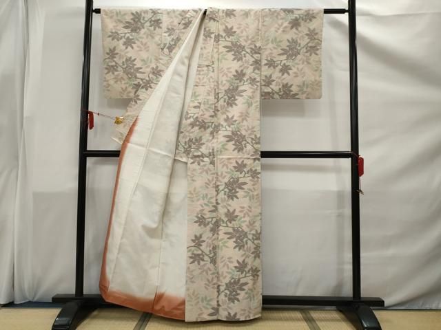 平和屋着物▽上質な紬 単衣 縞 正絹 逸品 CAAT0766dy