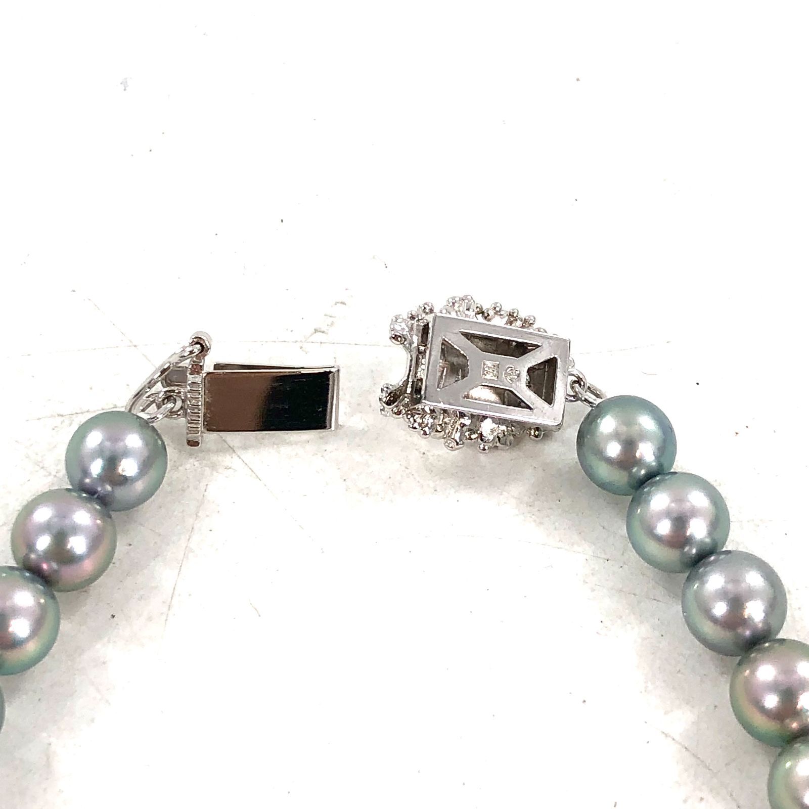 TASAKI タサキ グレーパール ネックレス シルバー 6.9mm‐7.4mm 33.7g